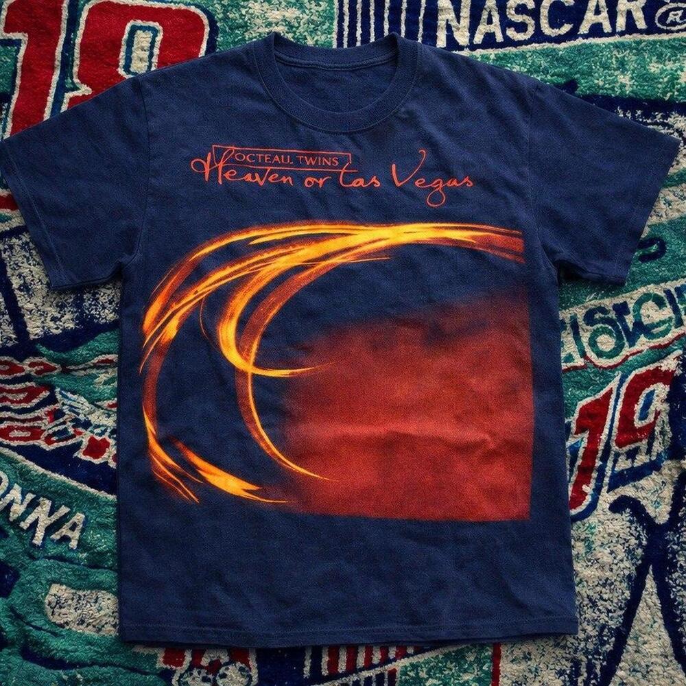 Y2K Dreamy Cocteau Twins Heaven Or Las Vegas Graphic Tee Navy Unisex